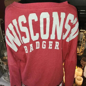 Colosseum Badgers Red Sequined Sweatshirt